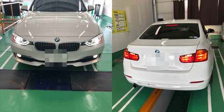 H27　BMW　320i　車検（オイル交換、信号用具、ブレーキメンテナンスキット）