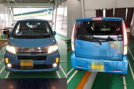 H25　ダイハツ　ムーヴ　車検整備（エンジンオイル、ブレーキオイル、エアコンフィルター、バッテリー）