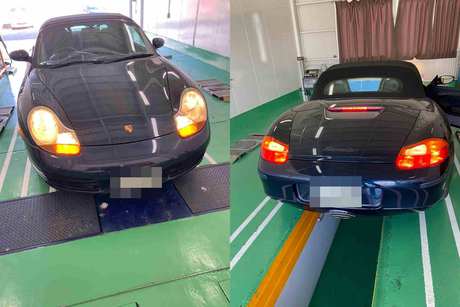H11　ポルシェ　ボクスター　車検（オイル、ベルト、ヘッドライト、エアコン）