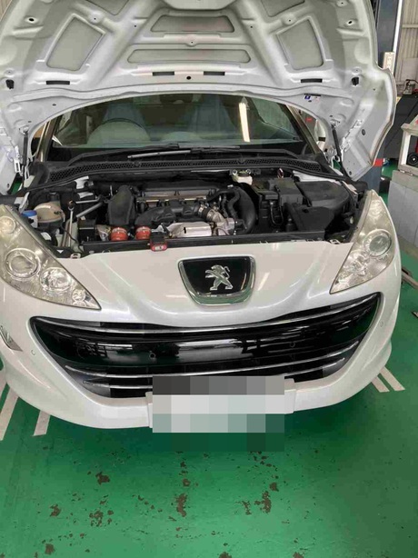 H22　プジョー　ＲＣＺ　オイルエレメントケースパッキンよりオイル漏れ