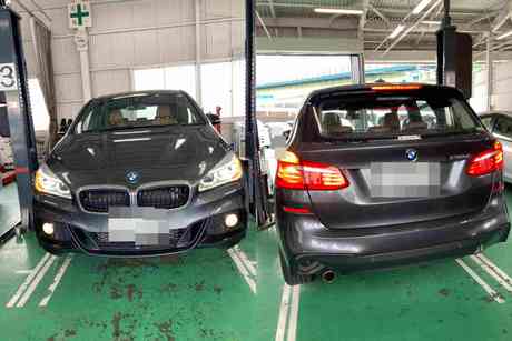 H27　BMW　218ｄ　安心点検（エンジンオイル交換）