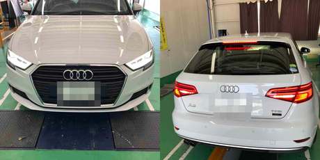 H29　アウディ　A3　車検（タイヤ、エンジンオイル、ブレーキオイル）