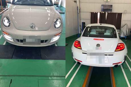 H25　フォルクスワーゲン　ニュービートル　車検（タイヤ、シャーシブラック塗装）