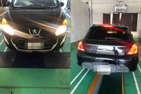 H26　プジョー308　車検（ディスクローター、スパークプラグ、ベルト）