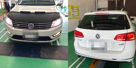 H27　フォルクスワーゲン　VWパサート　車検（雨漏れ、板金、エアコンフィルター、ブレーキオイル）