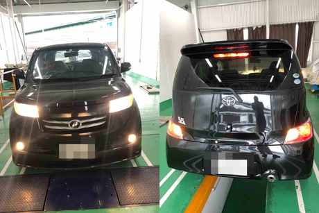 H19　トヨタ　ｂB　車検整備（ステアリングラックブーツ、ラジエータキャップ、エアコンフィルター、エンジンオイル）