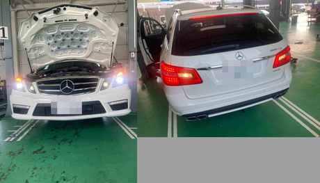 H25　メルセデスベンツ　E63AMGステーションワゴン　12ヶ月点検（タイヤ、エンジンオイル）