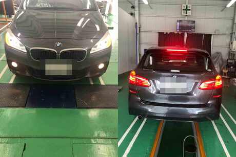 H27　ＢＭＷ　218ｄ　車検（バッテリー、エアークリーナエレメント、ブレーキオイル）