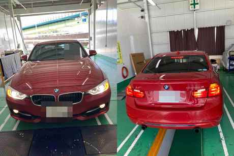H24 BMW　3シリーズ　車検整備（オイル、エアコンフィルター、フォグランプ球）