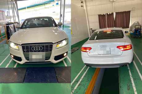 H23　アウディ　S5　車検（エンジンオイル、エアコンフィルター、ブレーキオイル）
