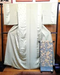 美山織絵羽小紋と西陣まいづる袋帯