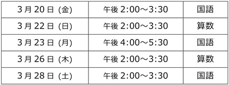 2020(令和2)年度 春期講習のお知らせ