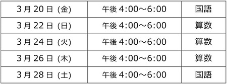 2020(令和2)年度 春期講習のお知らせ