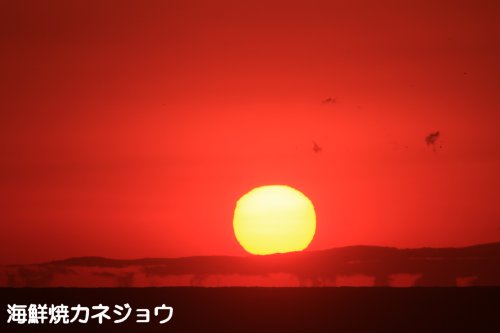 １４日の夕陽