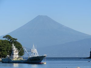 西伊豆戸田港から今日の富士山です。