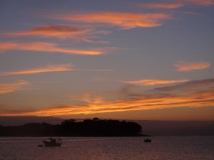 夕暮れの戸田港