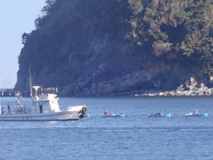 西伊豆戸田港　早朝の釣り風景