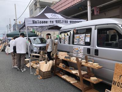 OB施主さん、誕生した赤ちゃんと遊びに来てくれた。@富士本町軽トラ市