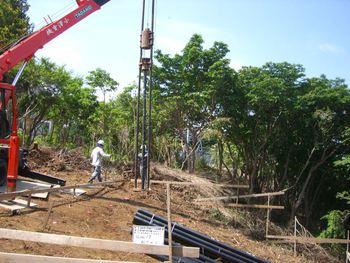 箱根芦ノ湖高原S邸は杭工事完了
