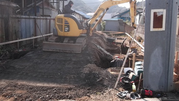 下田市の白浜ハウスは基礎工事に