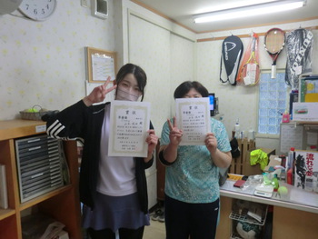 テニス大会の結果