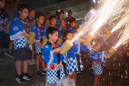 文珠祭典の手筒花火2024