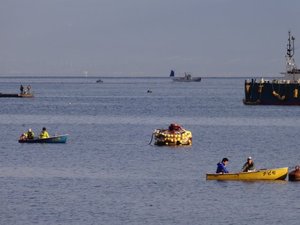 今朝の戸田湾の風景