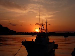 戸田港の夕日