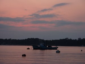 夕暮れの戸田港