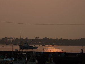 夕暮れの戸田港