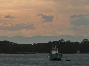 夕暮れの戸田港