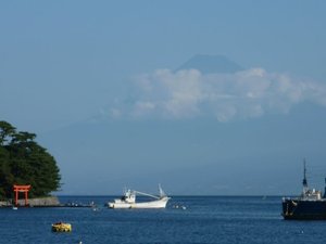 今日の富士山（早朝の戸田港）