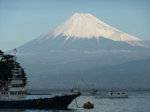 今朝の富士山{戸田港より）