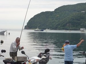 早朝の岸壁釣り（戸田港）