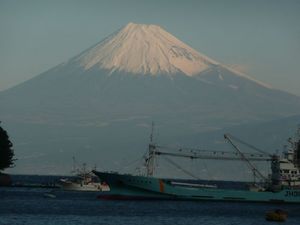 今朝の富士山{戸田港より）