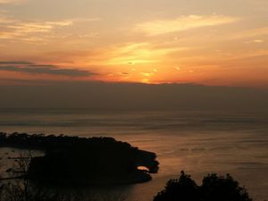戸田湾の日没（1月8日）