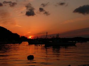 戸田港の夕日