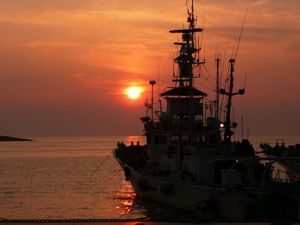 戸田港の夕日