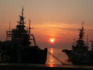 戸田港の夕日