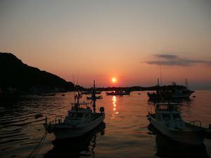 戸田港の夕日