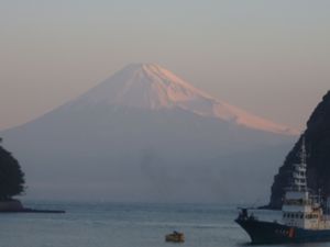 早朝の富士山（戸田港）