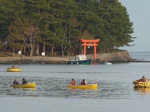 今朝の戸田湾の風景