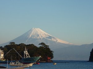 早朝の富士山（戸田港）