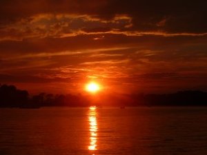 戸田港の夕日