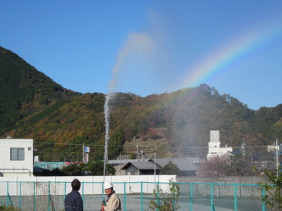 快晴の下地域防災訓練