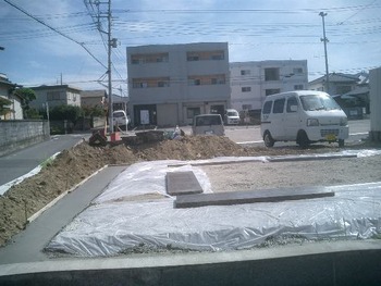 K邸の基礎ベース打ち