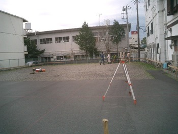 G邸の水盛り・遣り方始まる