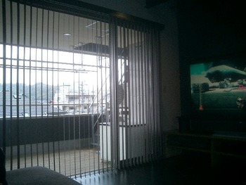 ラインドレープとロールスクリーンをつけた