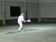 会社の同僚家族とテニス