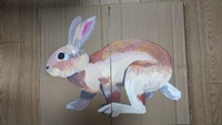 段ボールにお絵描き。